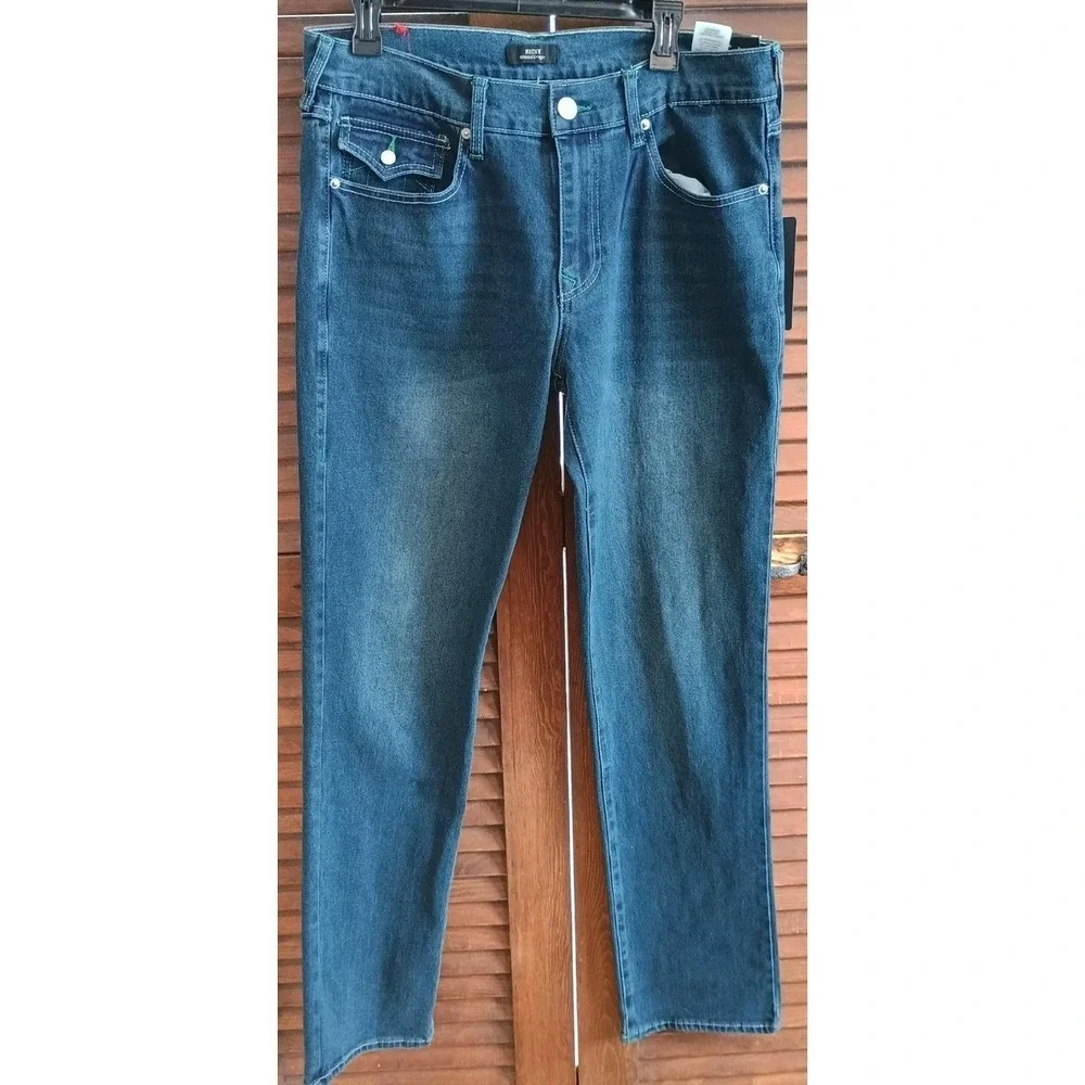 True Religion Jeans Mens Size 33x34 Ricky Big T Flap‎ Relaxed Straight Sunkissed